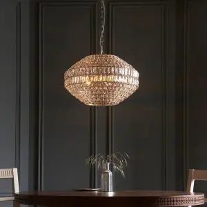 Beatrice 5 Light Polished Nickel Crystal Pendant