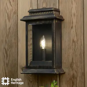 Wrest Park Brushed Black & Gold Outdoor Wall Light
