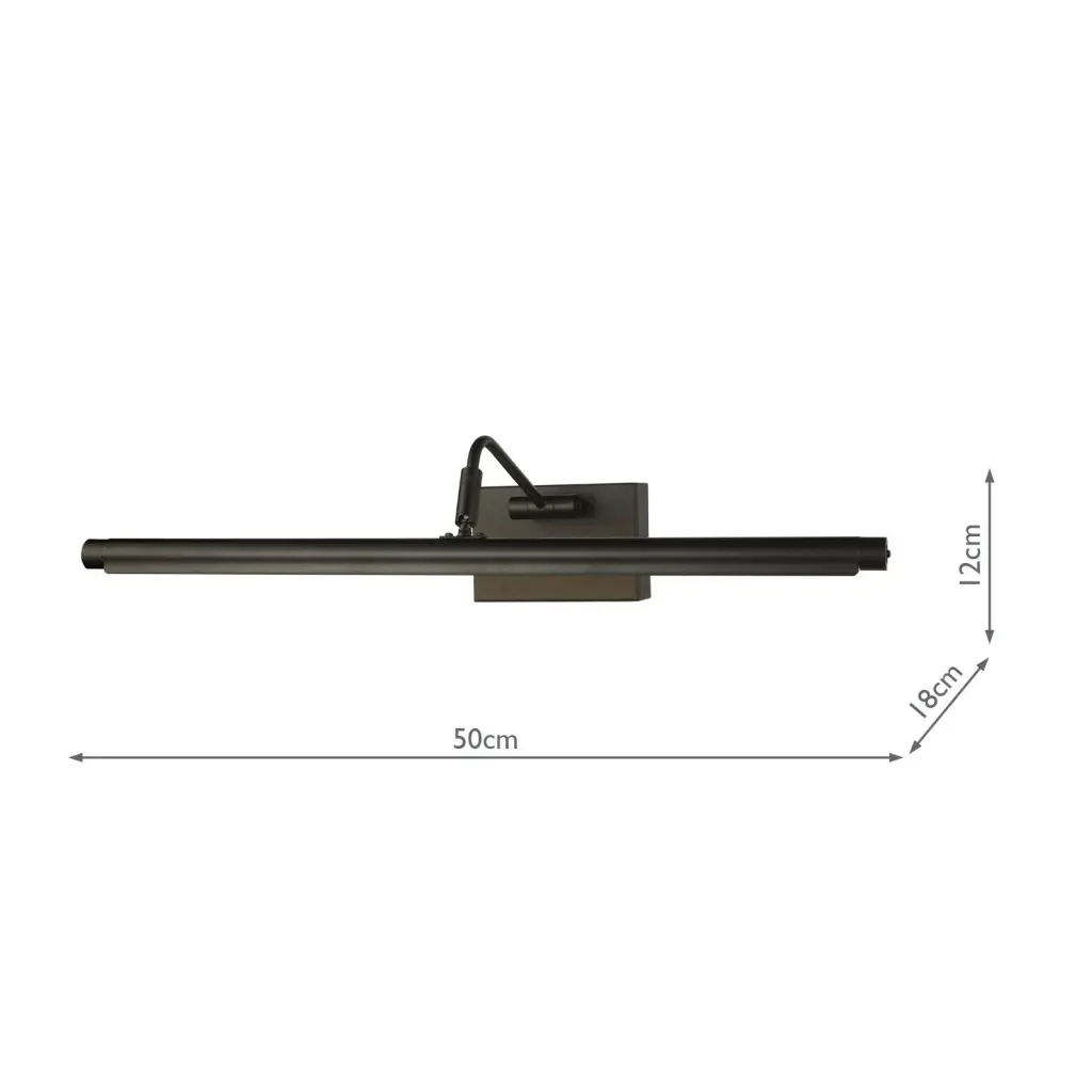 Tyrus 50cm Satin Black LED Picture Light