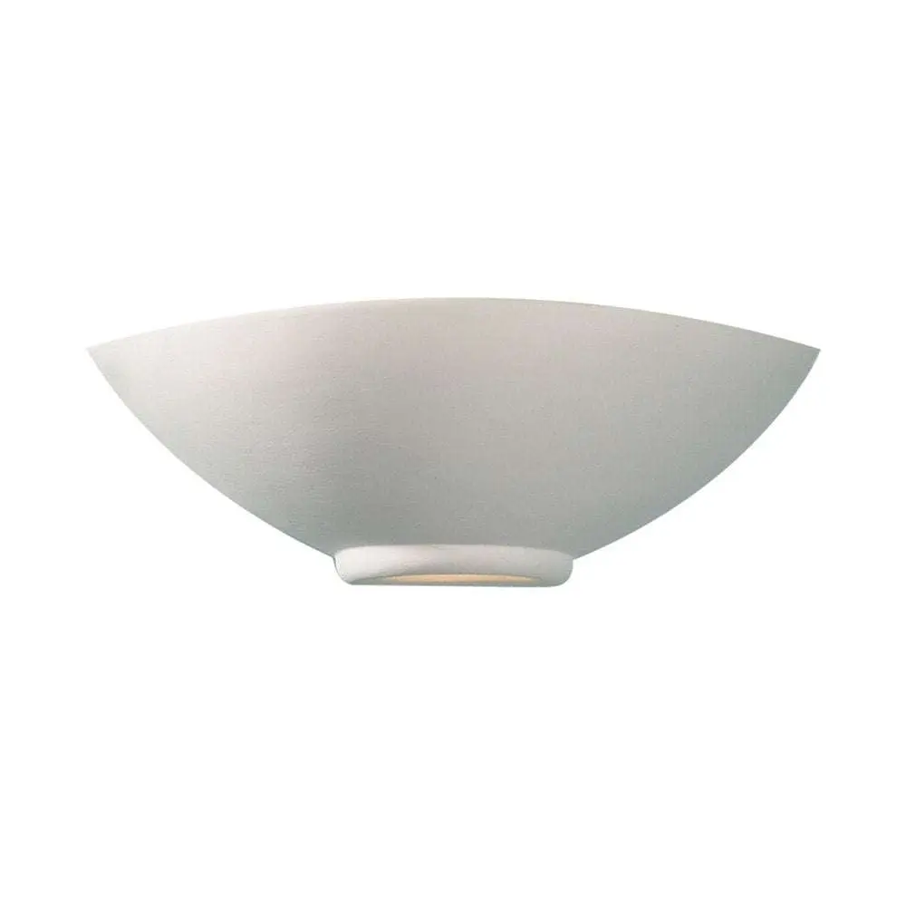 Unglazed ceramic uplighter wall fitting