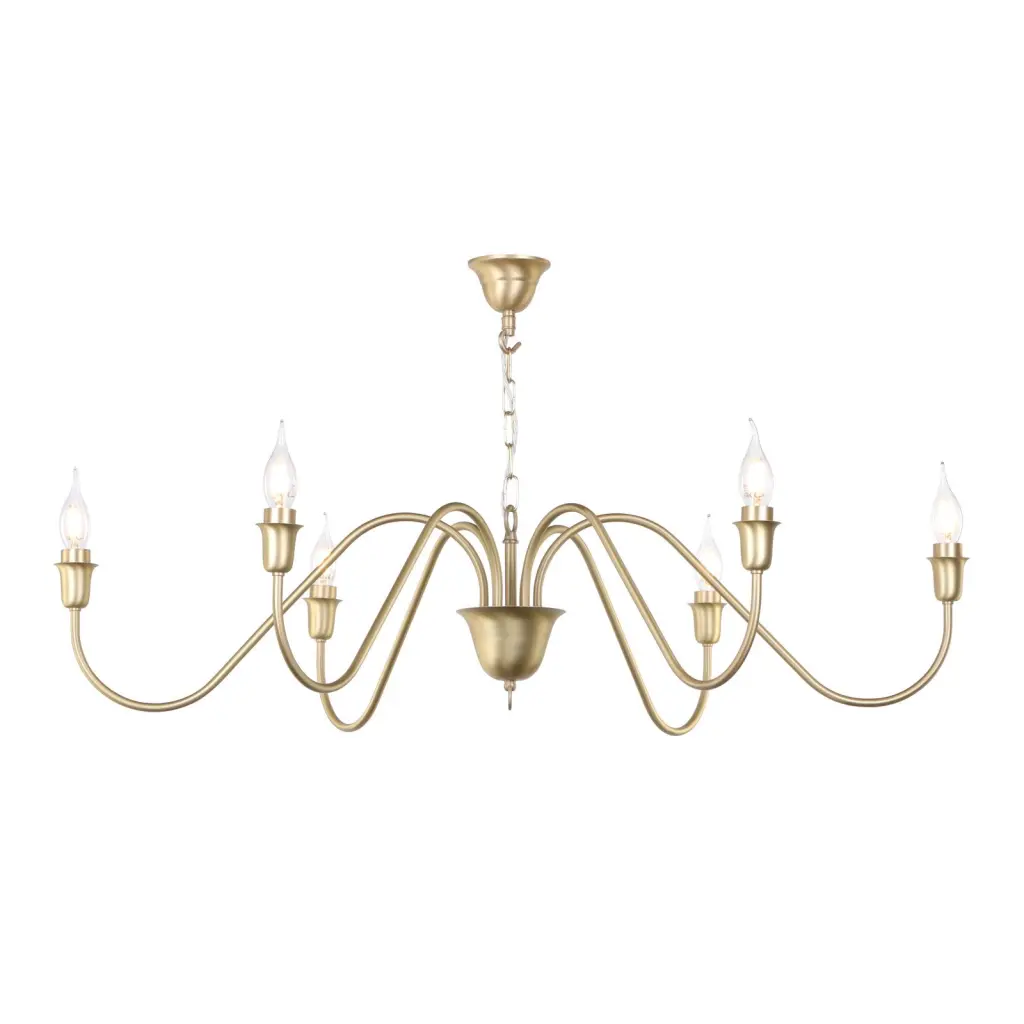 Uppsala 6 Light Brushed Brass Ceiling Pendant Fitting Only