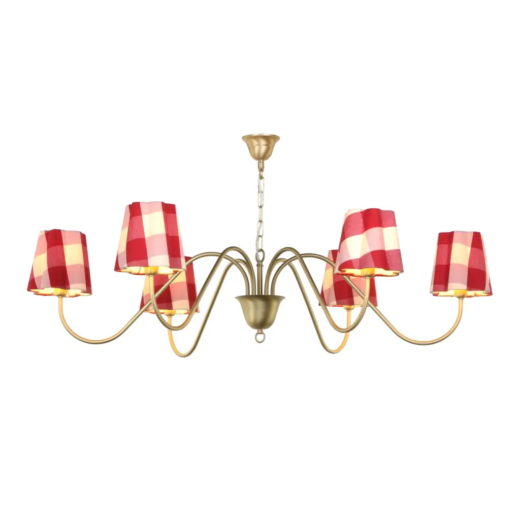 Uppsala 6 Light Brushed Brass Ceiling Pendant Fitting Only