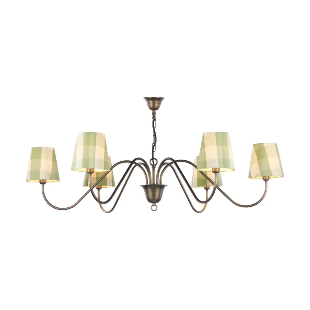 Uppsala 6 Light Antique Brass Ceiling Pendant Fitting Only