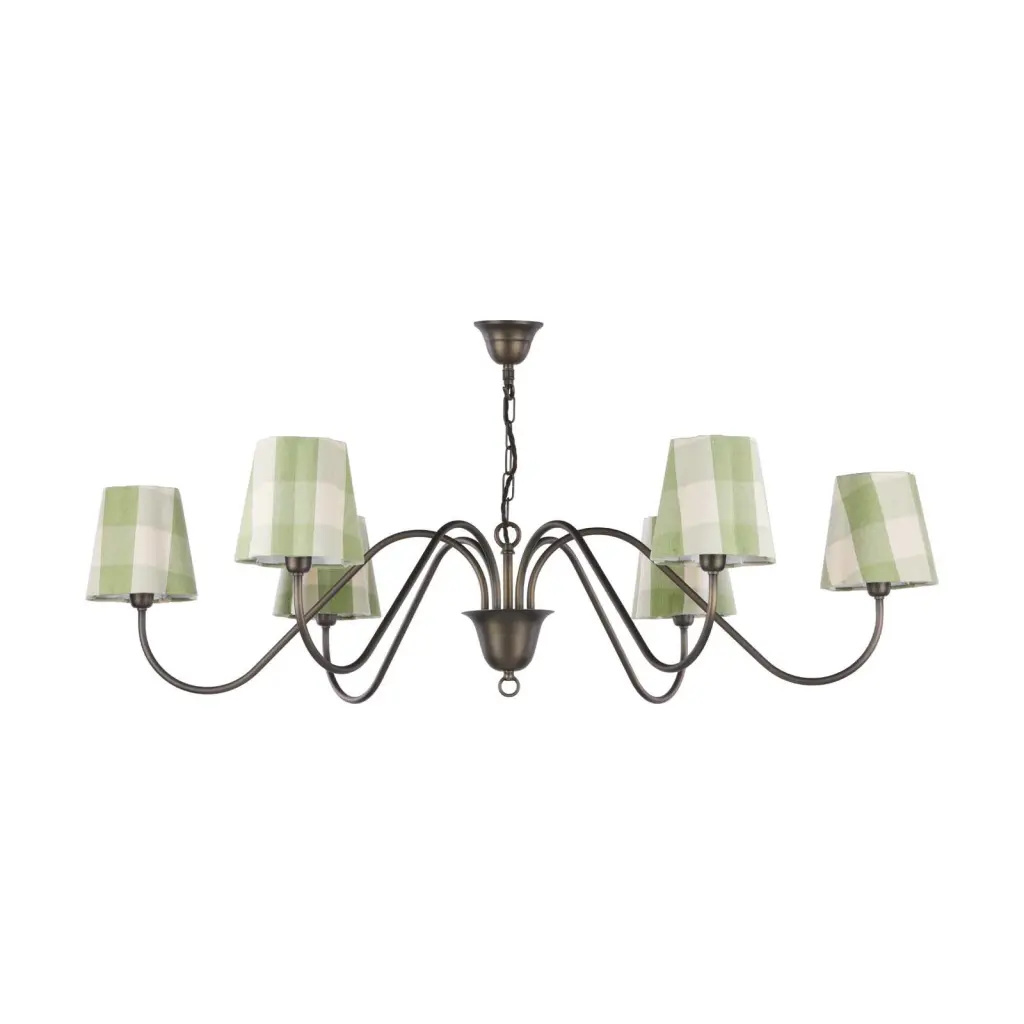 Uppsala 6 Light Antique Brass Ceiling Pendant Fitting Only