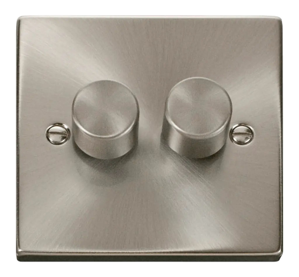 Satin Chrome 2Gang 2 Way Dimmer Switch