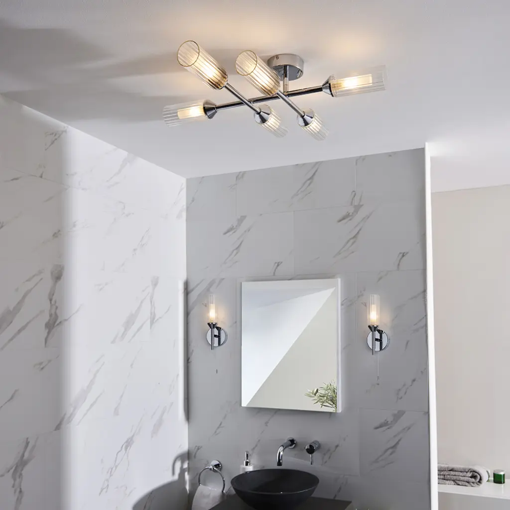 Natori Modern Single Wall Light in Polished Chrome