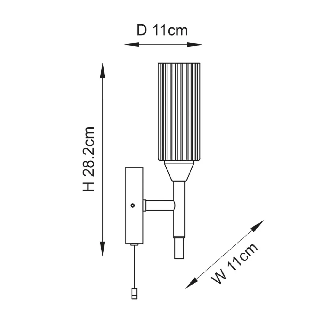 Natori Modern Single Wall Light in Polished Chrome