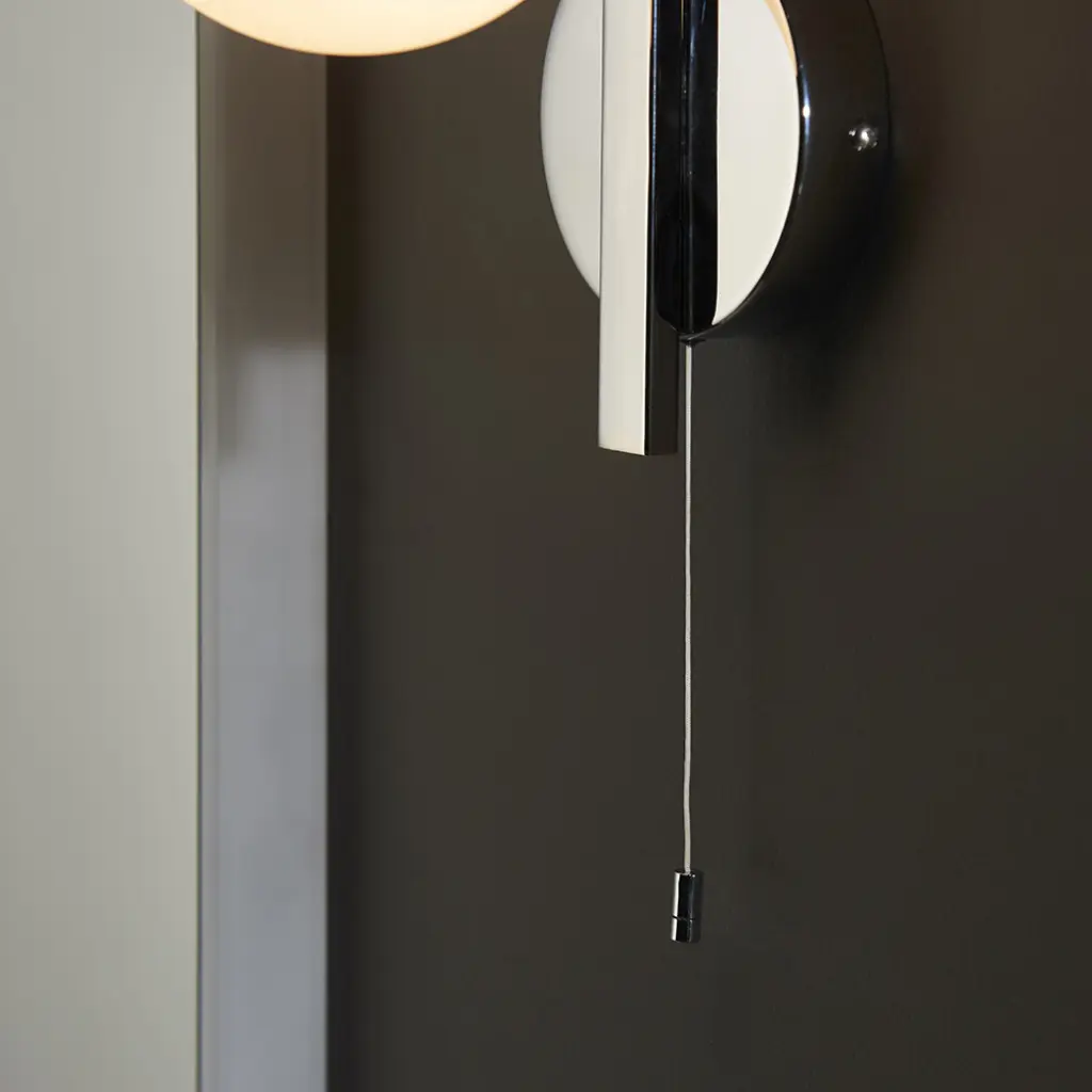 Spa Chrome Wall Light with Opal Shade