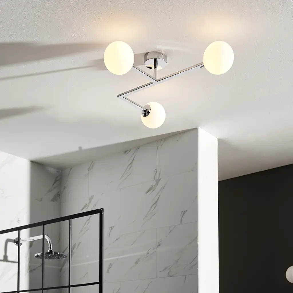 Spa Chrome 3 Light Semi Flush