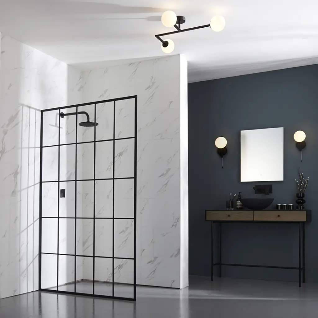 Spa Black 3 Light Semi Flush Light
