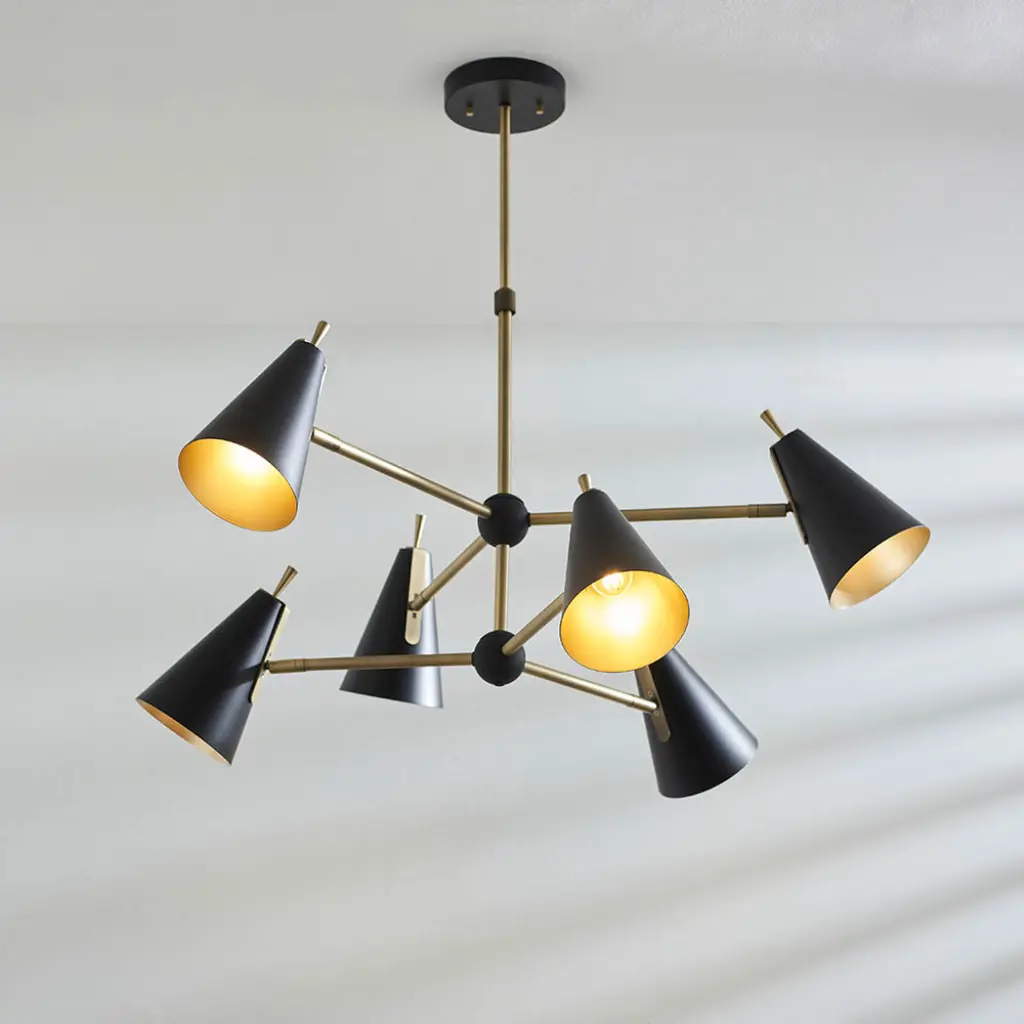 Everett Matt Antique Gold & Matt Black Ceiling Pendant