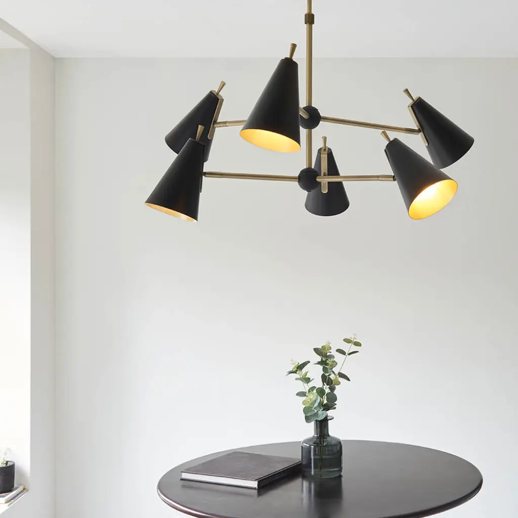 Everett Matt Antique Gold & Matt Black Ceiling Pendant