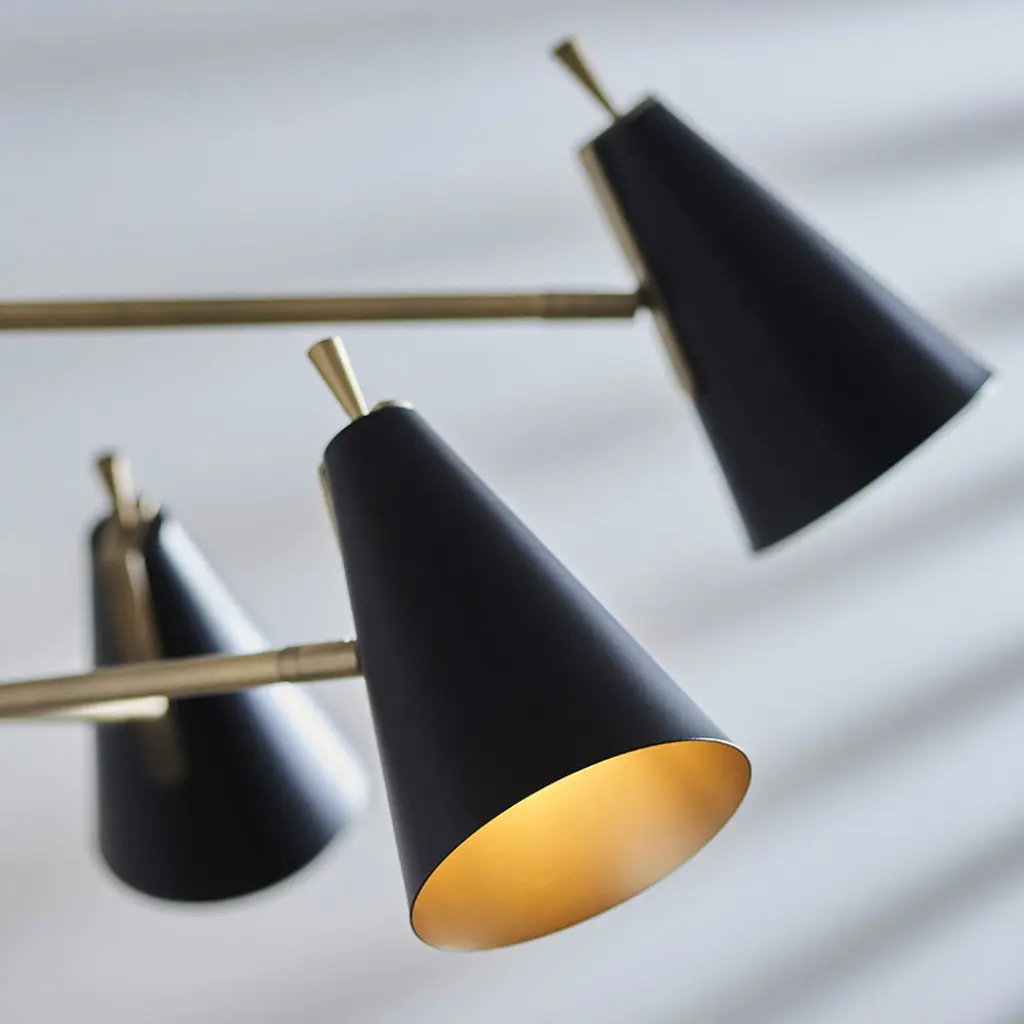 Everett Matt Antique Gold & Matt Black Ceiling Pendant