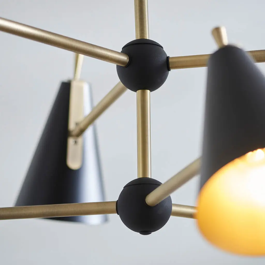 Everett Matt Antique Gold & Matt Black Ceiling Pendant