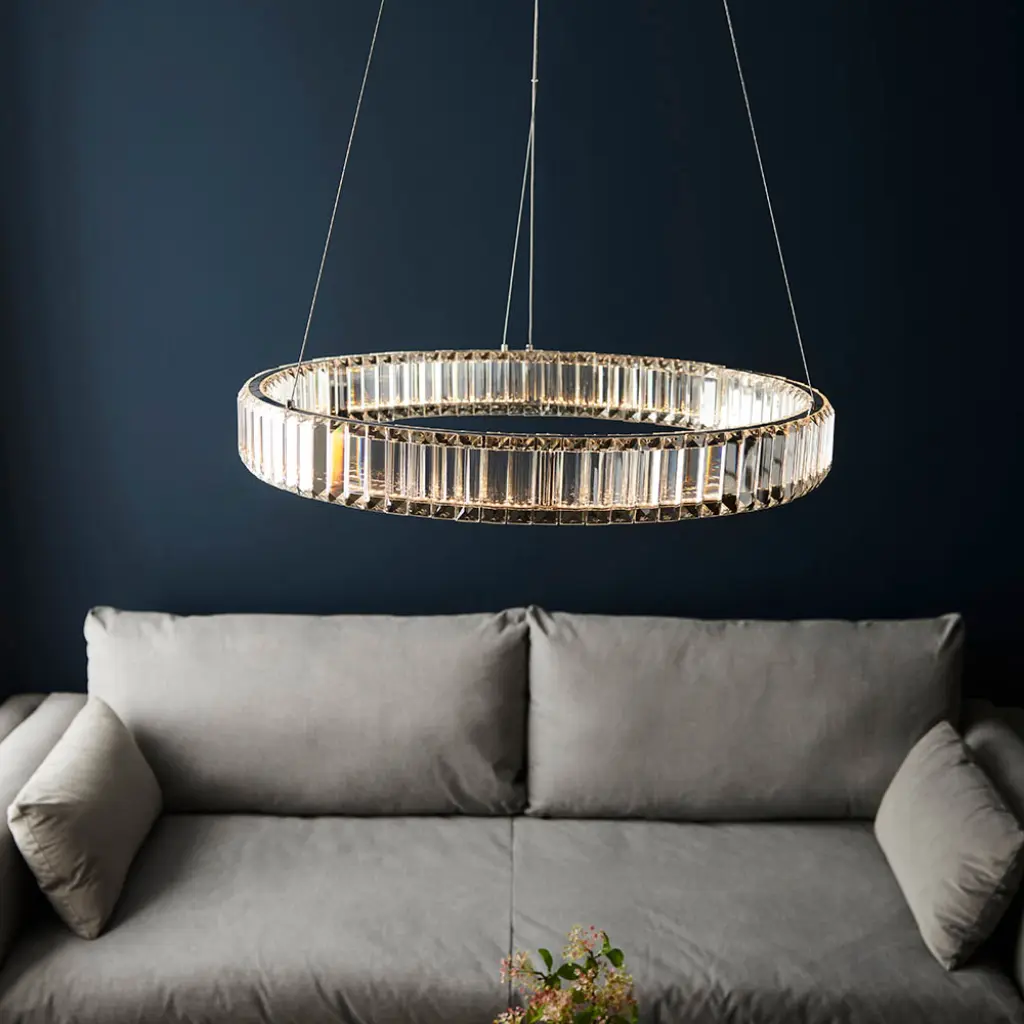 Clear Crystal LED Linear Pendant