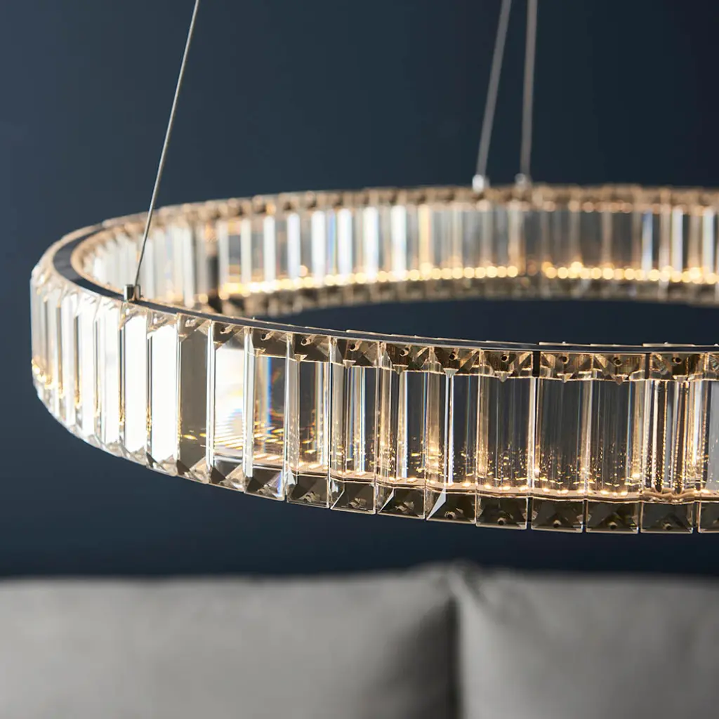 Clear Crystal LED Linear Pendant