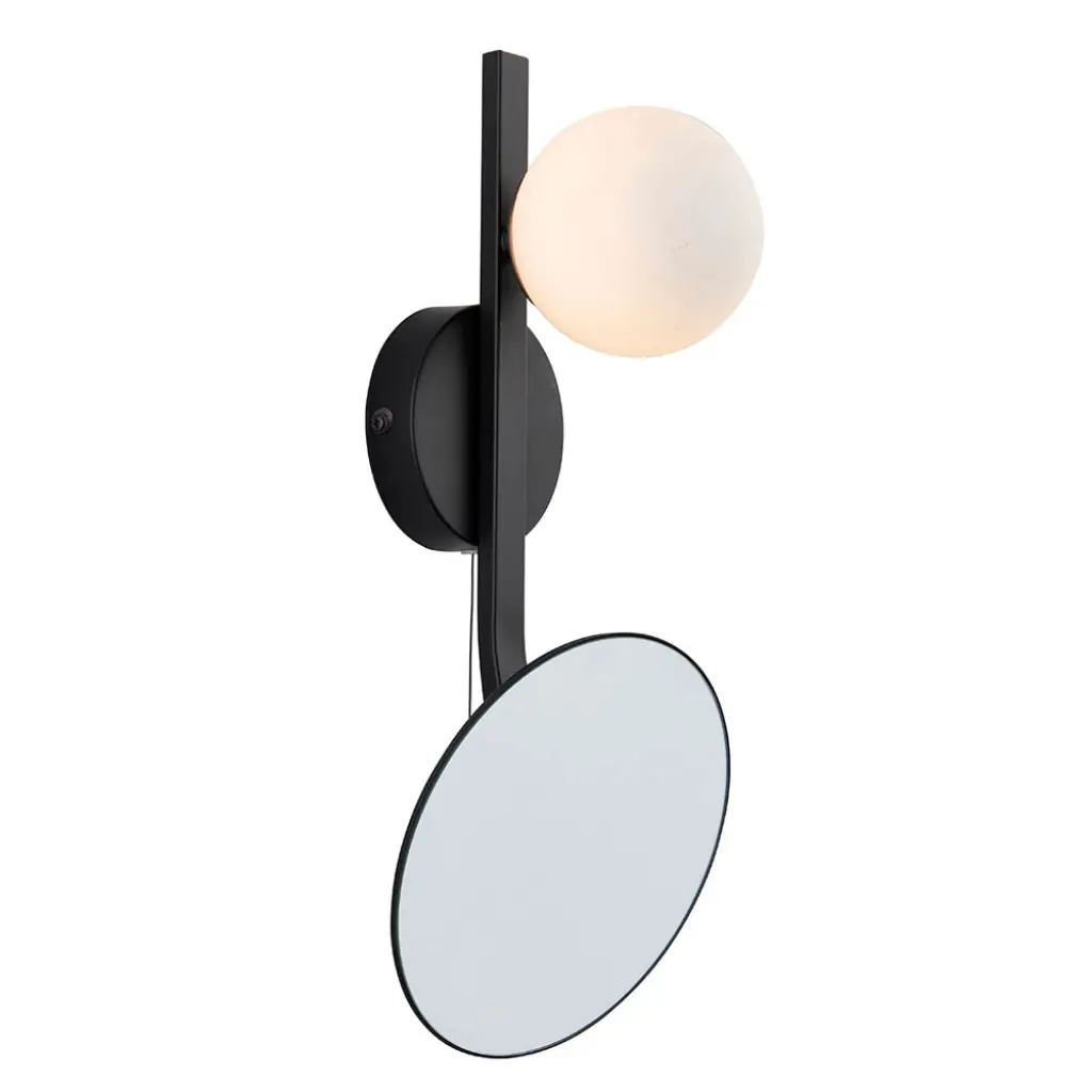 Black Opal Wall Light C/W Mirror IP44