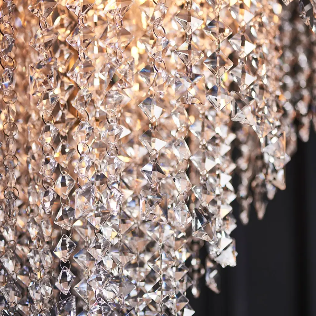 Ellie 7 Light Tiered Polished Nickel Crystal Pendant
