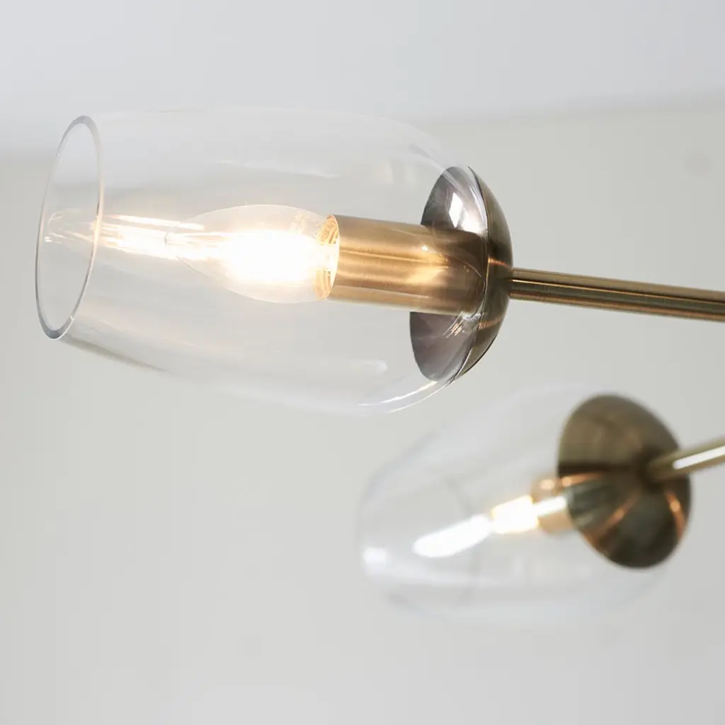Maeve 6 Light Antique Brass Pendant with Adjustable Stem