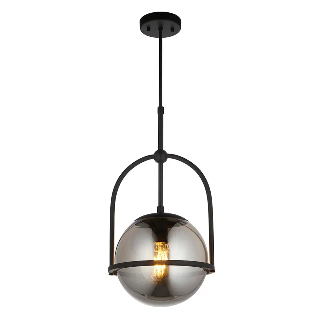 Erin Single Black Pendant C/W Smoked Shade