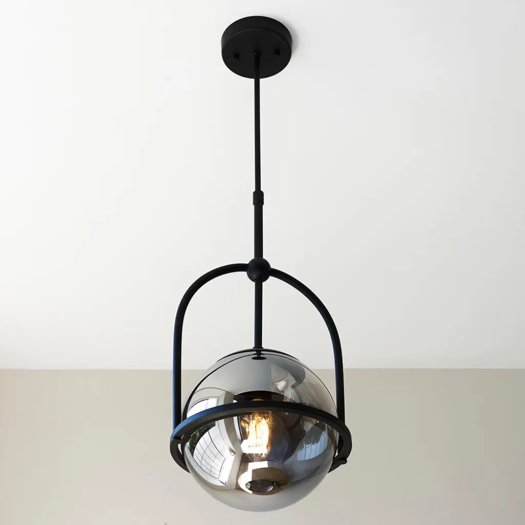 Erin Single Black Pendant C/W Smoked Shade