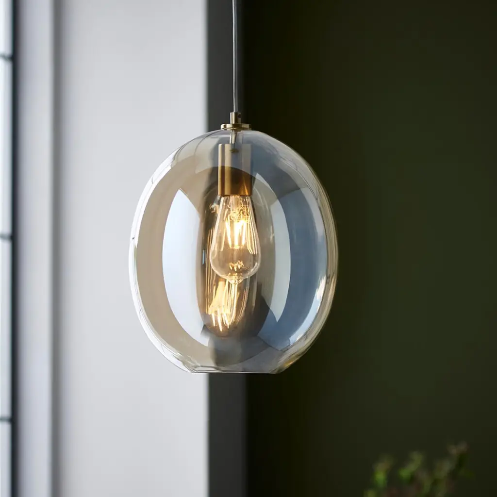 Kelda Oval Champagne Glass Pendant