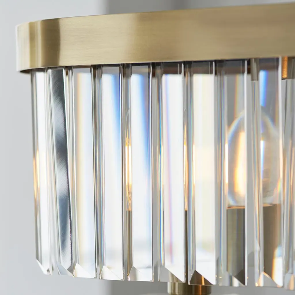 Carol Antique Brass & Crystal Linear Pendant