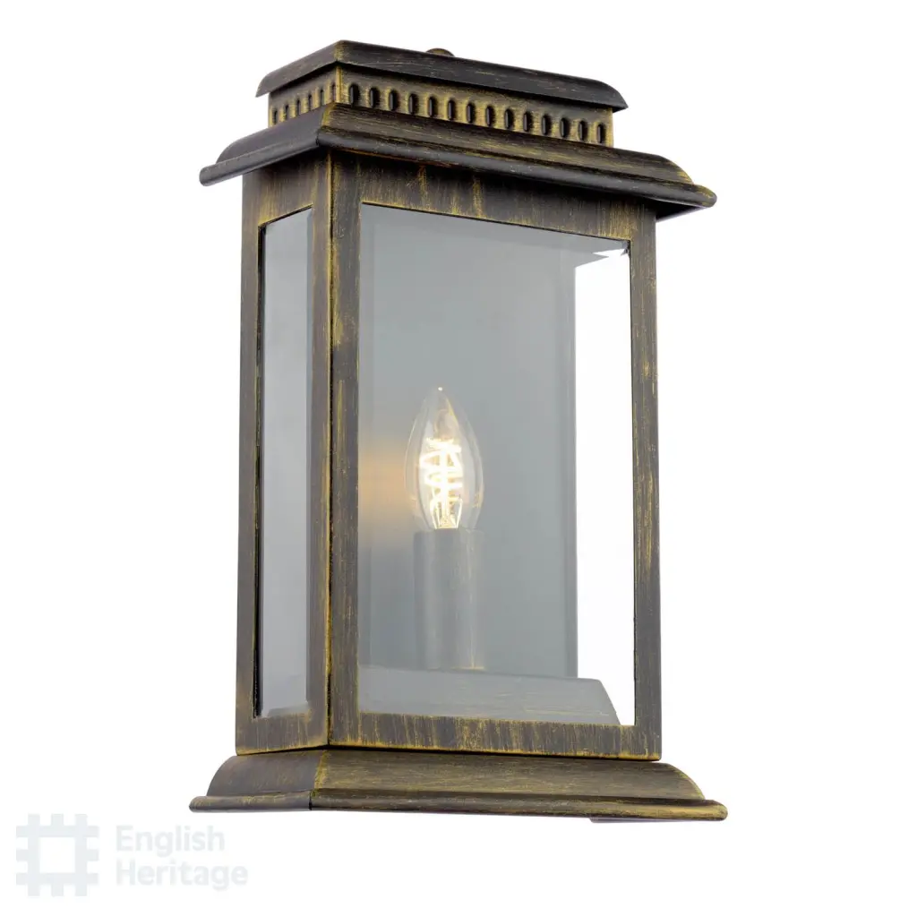 Wrest Park Brushed Black & Gold Outdoor Wall Light