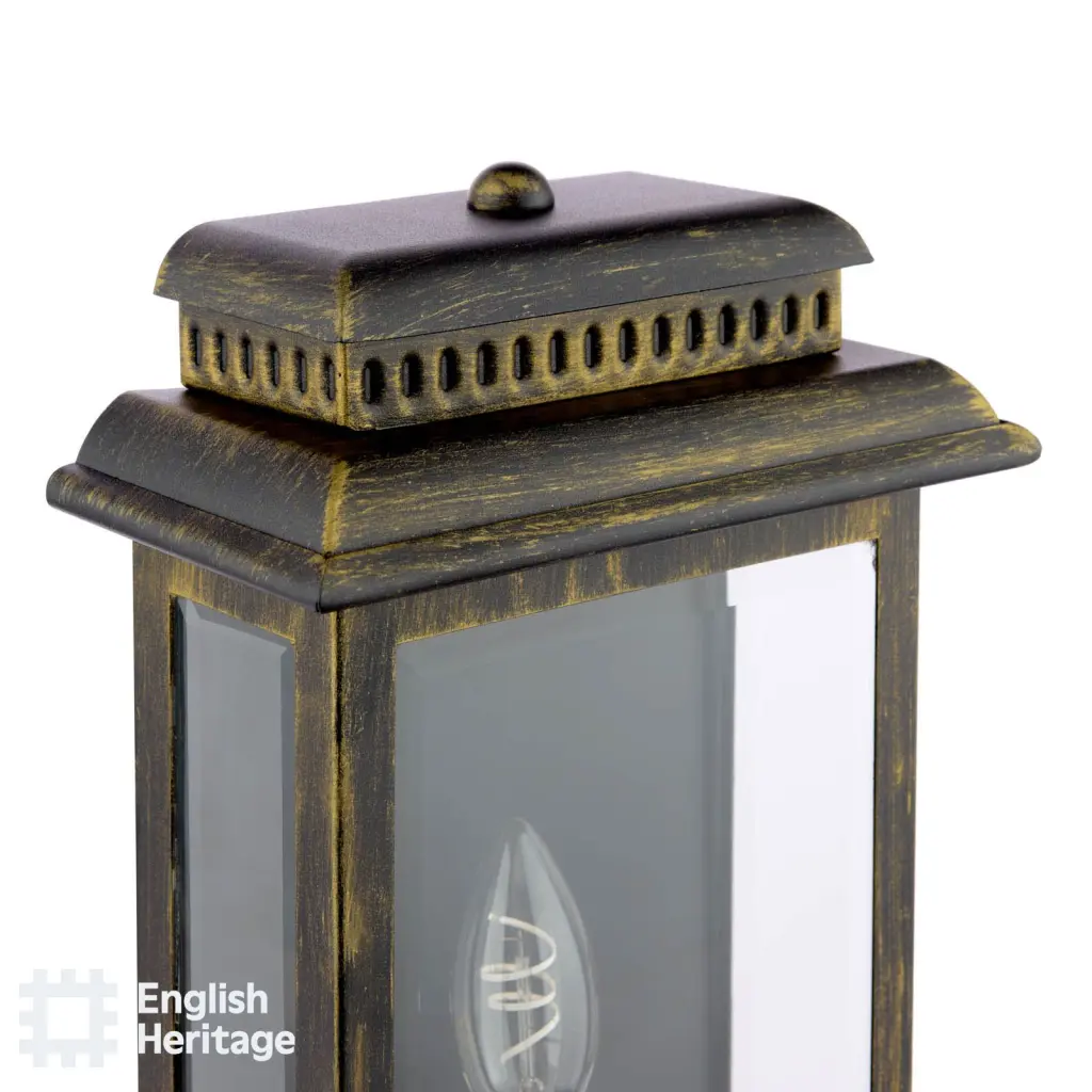 Wrest Park Brushed Black & Gold Outdoor Wall Light