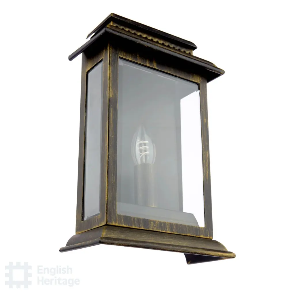 Wrest Park Brushed Black & Gold Outdoor Wall Light